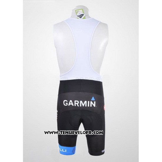 2011 Maillot Ciclismo Garmin Cervelo Blanc et Noir Manches Courtes et Cuissard